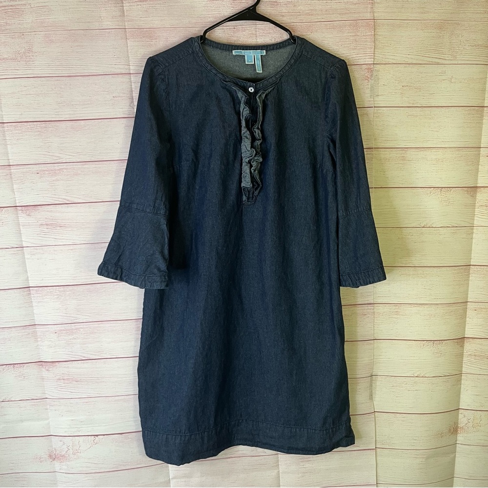 Draper‎ James Denim Ruffle Dress Size 8